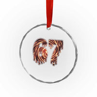 Fire Swirl Effect Printed Crystal Glass Ornament Six Seven Meme