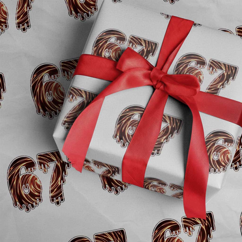 Fire Swirl Effect Printed Wrapping Paper Roll Six Seven Meme