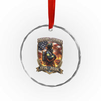 Firefighter USA 250th Anniversary Gift Crystal Glass Ornament 250 Years Of Courage