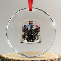 Fireman 250 Years of America Crystal Glass Ornament Faith Freedom Firefighter American Flag Cross
