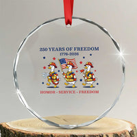 Fireman 250 Years of America Crystal Glass Ornament Silly Goose Firefighter Honor Service Freedom