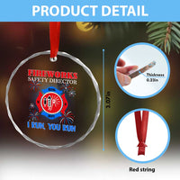 Fireworks Safety Director Crystal Glass Ornament I Run You Run Funny 4th of July Patriotic TS02