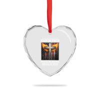 Firm In Faith Fierce In Justice Charlie Kirk Heart Crystal Glass Ornament Christian Cross American Flag - Wonder Print Shop