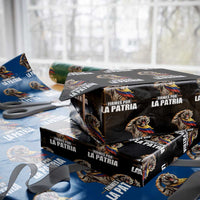 Firmes Por La Patria Colombian Pride Wrapping Paper Roll Roaring Saluting Tiger Patriotic Colombia Heritage Flag