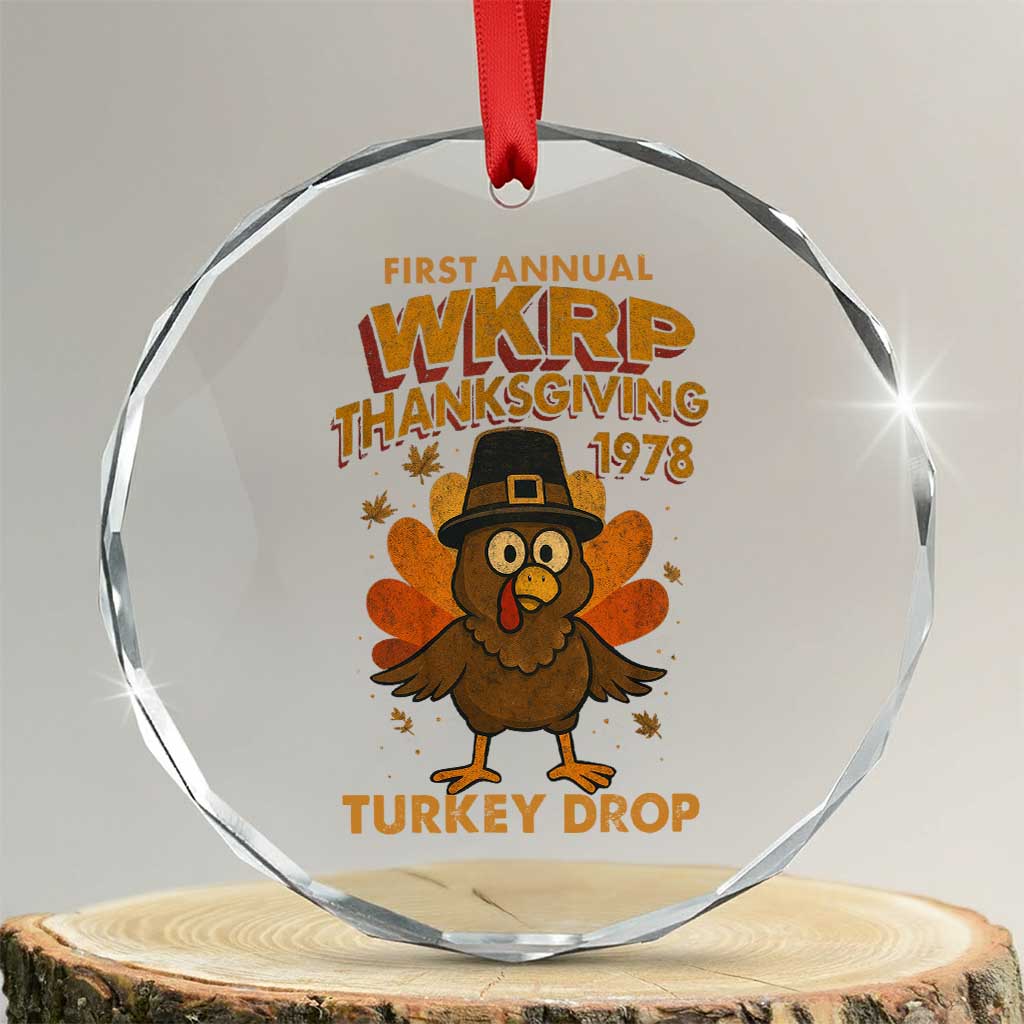 First Annual WKRP Crystal Glass Ornament Funny Thanksgiving Day WKRP Turkey Drop - Wonder Print Shop