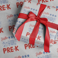 First Day of Pre-K Boys Girls Toddler Preschool Patriotic US Wrapping Paper Roll