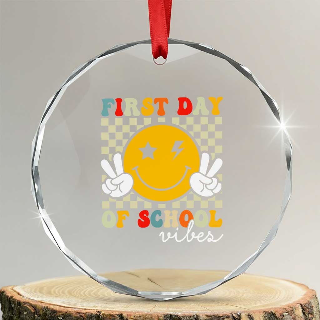 First Day of School Vibes Crystal Glass Ornament Aesthetic Back to School Teacher Student