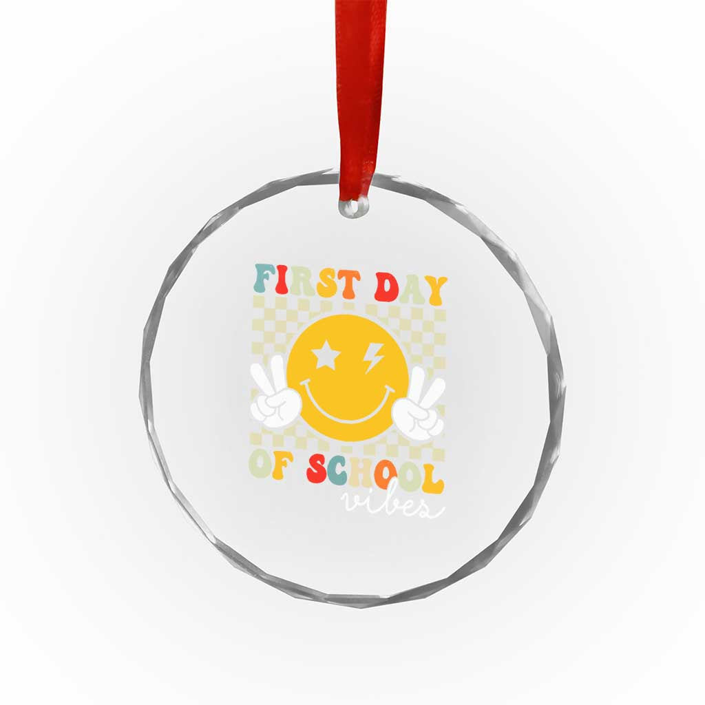 First Day of School Vibes Crystal Glass Ornament Aesthetic Back to School Teacher Student