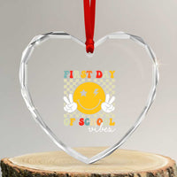 First Day of School Vibes Heart Crystal Glass Ornament Aesthetic Back to School Teacher Student