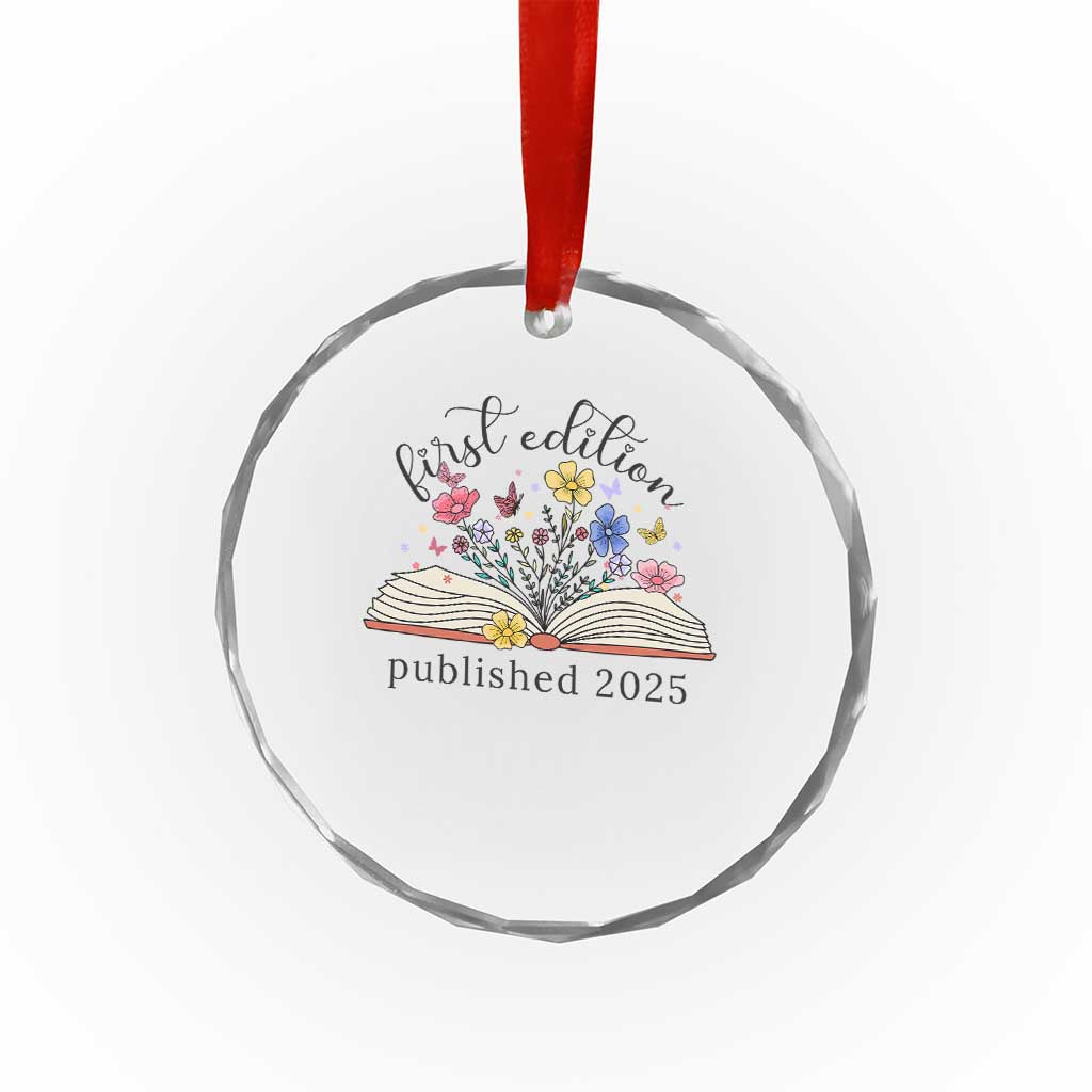 First Edition Published 2025 Crystal Glass Ornament Littlest Bookworm Funny Annoucement Baby Shower TS10