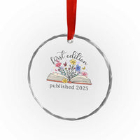 First Edition Published 2025 Crystal Glass Ornament Littlest Bookworm Funny Annoucement Baby Shower TS10
