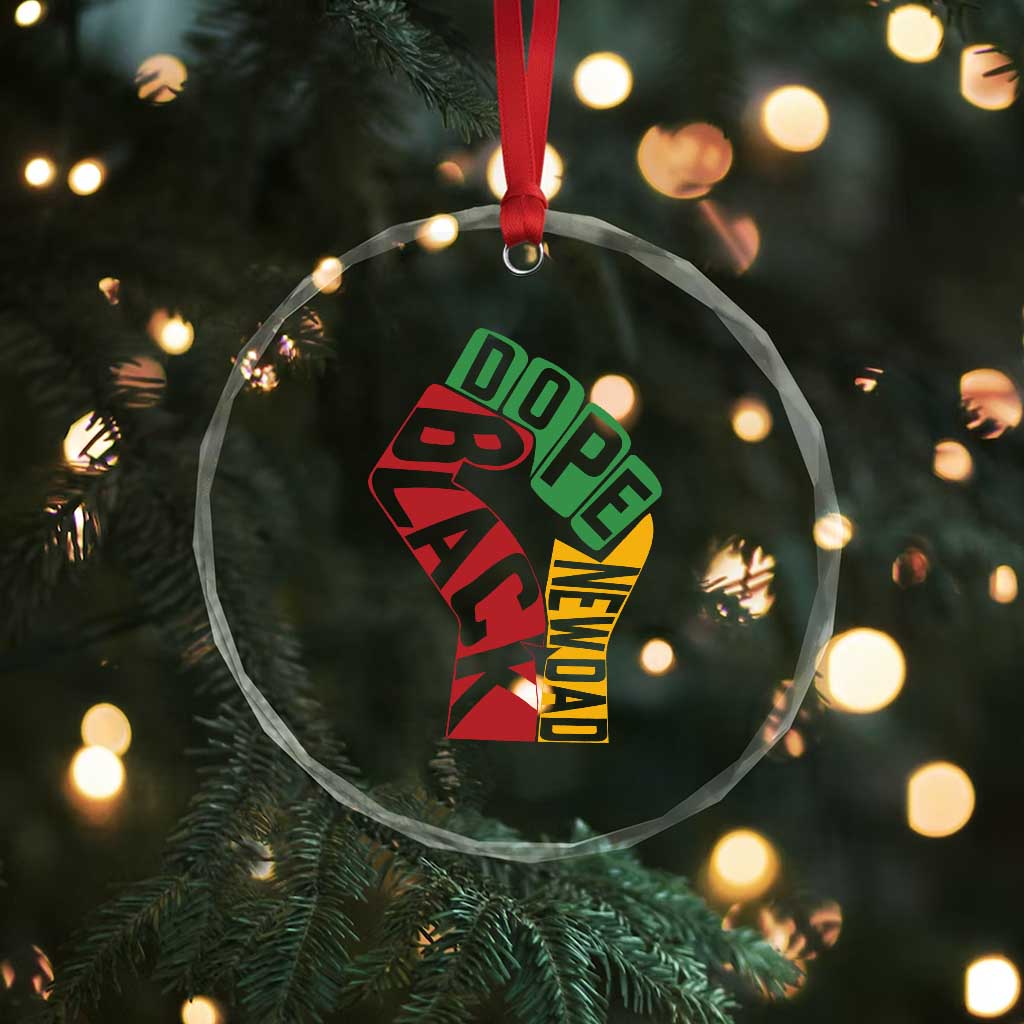 First Fathers Day Black Dad Crystal Glass Ornament New Dad Gift