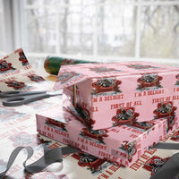 First Of All I Am A Delight Wrapping Paper Roll Funny Raccoon Christmas Meme - Wonder Print Shop