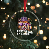 First Of All Im A Delight Princess Cat Quote Crystal Glass Ornament Sci-Fi Book Lover Gift