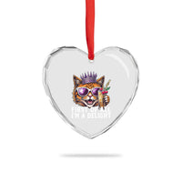 First Of All Im A Delight Princess Cat Quote Heart Crystal Glass Ornament Sci-Fi Book Lover Gift
