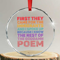 First They Came for The Immigrants Crystal Glass Ornament