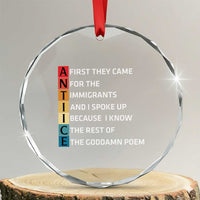 First They Came for The Immigrants Crystal Glass Ornament Sarcastic Immigration Rights Protest