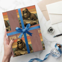 Fish Around And Find Trout Wrapping Paper Roll Funny Fishermen Fishing Retro Bigfoot Sasquatch Fish