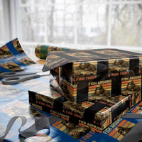 Fish Around And Find Trout Wrapping Paper Roll Funny Fishermen Fishing Retro Bigfoot Sasquatch Fish