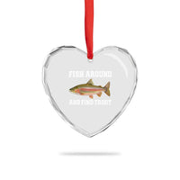 Fish Around and Find Trout Heart Crystal Glass Ornament Fishing Meme Punny Pun Dad Joke Fisherman Gift - Wonder Print Shop