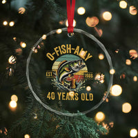 Fishing 40th Birthday Crystal Glass Ornament O Fish Ally 40 Years Old Fisherman Gifts