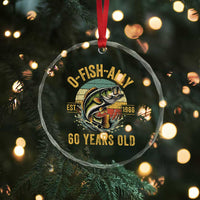 Fishing 60th Birthday Crystal Glass Ornament O Fish Ally 60 Years Old Fisherman Gifts