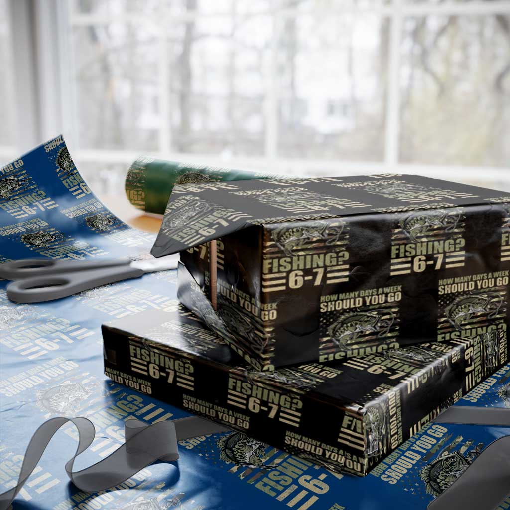 Fishing 67 Meme Wrapping Paper Roll How Many Days A Week Should You Go Fishing Camo Flag