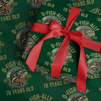 Fishing 70th Birthday Wrapping Paper Roll O Fish Ally 70 Years Old Fisherman Gifts