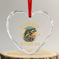 Fishing 70th Birthday Heart Crystal Glass Ornament O Fish Ally 70 Years Old Fisherman Gifts