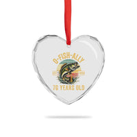 Fishing 70th Birthday Heart Crystal Glass Ornament O Fish Ally 70 Years Old Fisherman Gifts