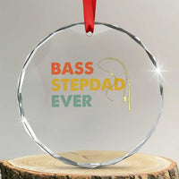 Fishing Bonus Dad Crystal Glass Ornament Retro Bass Stepdad Ever Fathers Day Fisherman
