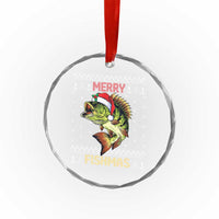 Fishing Crystal Glass Ornament Merry Fishmas Bass Fish Ugly Sweater TS10