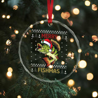 Fishing Crystal Glass Ornament Merry Fishmas Bass Fish Ugly Sweater TS10