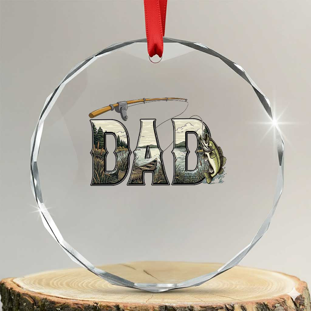 Fishing Dad Crystal Glass Ornament Funny Angler Fathers Day Gift