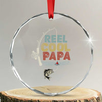Fishing Dad Crystal Glass Ornament Reel Cool Papa Retro Vintage TS02