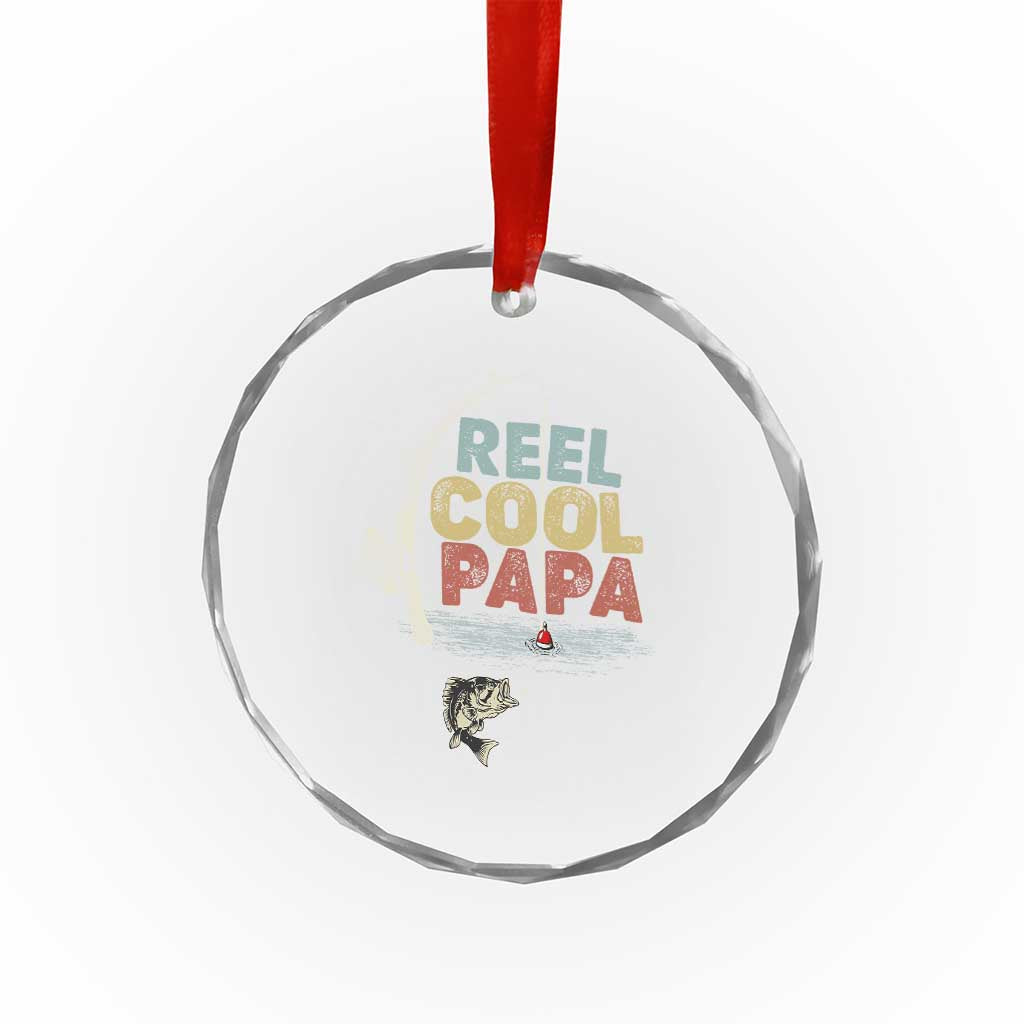 Fishing Dad Crystal Glass Ornament Reel Cool Papa Retro Vintage TS02