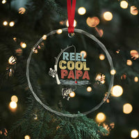 Fishing Dad Crystal Glass Ornament Reel Cool Papa Retro Vintage TS02