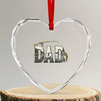 Fishing Dad Heart Crystal Glass Ornament Funny Angler Fathers Day Gift