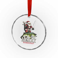 Fishing Gifts Crystal Glass Ornament Merry Fisherman Santa Claus Fish Fishing Rod TS10