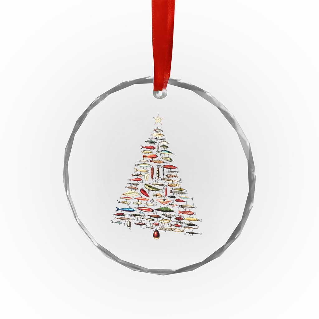Fishing Lure Christmas Tree Crystal Glass Ornament Retro Fisherman Xmas Fish Fly - Wonder Print Shop
