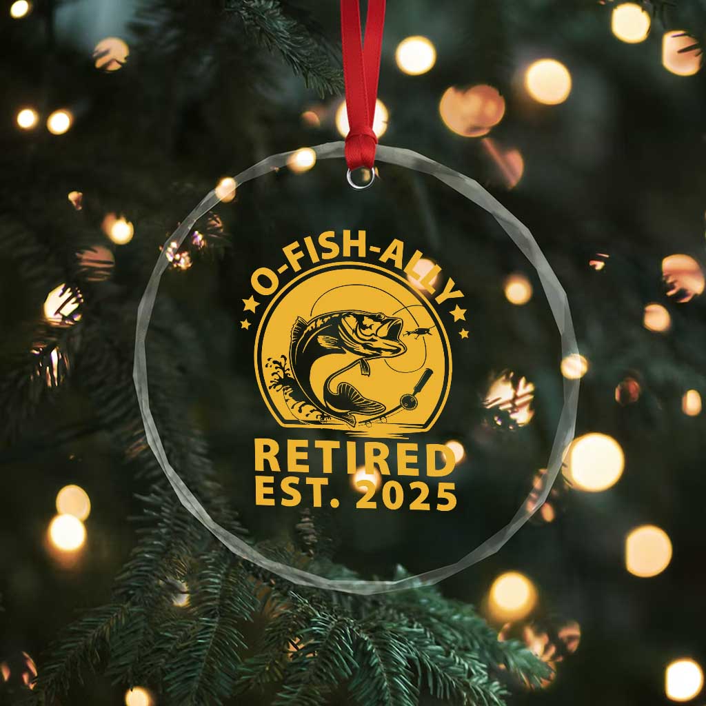 Fishing Retirement Crystal Glass Ornament O-Fish-Ally Retired 2025 For Fisherman TS10