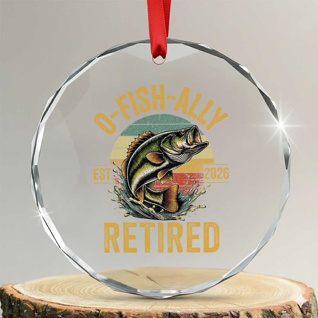 Fishing Retirement Crystal Glass Ornament O Fish Ally Retired 2026 Fisherman Gifts