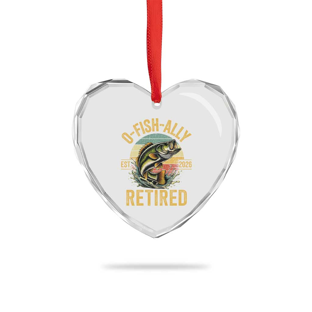 Fishing Retirement Heart Crystal Glass Ornament O Fish Ally Retired 2026 Fisherman Gifts