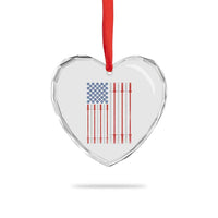Fitness Gym Barbell Powerlifting Patriotic American Flag Heart Crystal Glass Ornament - Wonder Print Shop