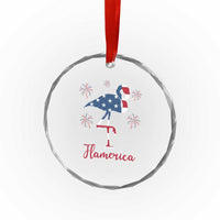 Flamingo 4Th Of July Patriotic USA Independence Flamerica Crystal Glass Ornament