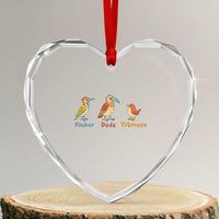 Flicker Dodo Titmouse Subtle FDT Heart Crystal Glass Ornament Funny Bird Lover Nature - Wonder Print Shop