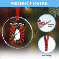 Flight was Never an Option Crystal Glass Ornament Funny Penguin Knife Sarcastic