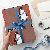 Flight was Never an Option Wrapping Paper Roll Funny Penguin Knife Sarcastic