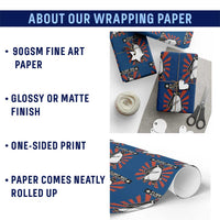 Flight was Never an Option Wrapping Paper Roll Funny Penguin Knife Sarcastic