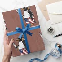 Flight was Never an Option Wrapping Paper Roll Funny Penguin Knife Sarcastic American Flag